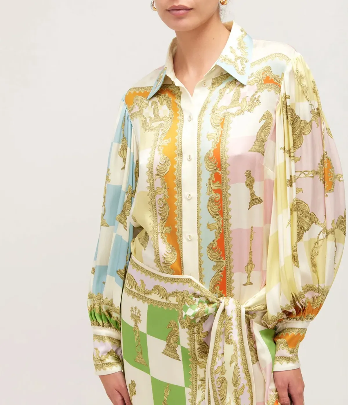 Alemais Checkmate Silk Mini Dress Multi Size AU 10 - Image 15