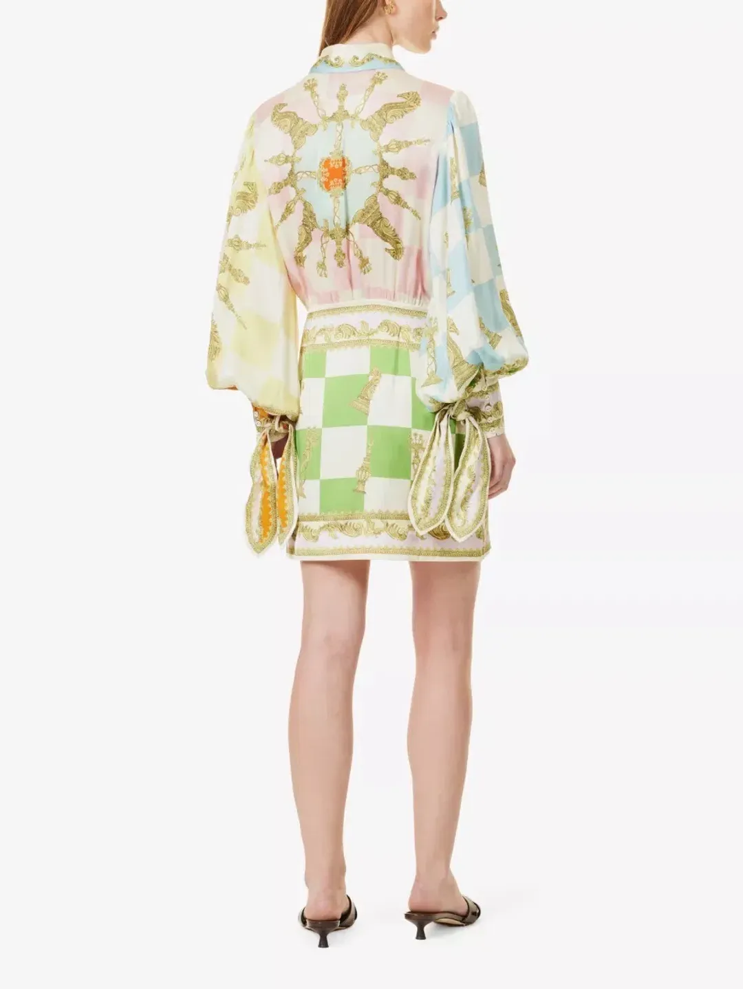 Alemais Checkmate Silk Mini Dress Multi Size AU 10 for rent on The Volte - main image