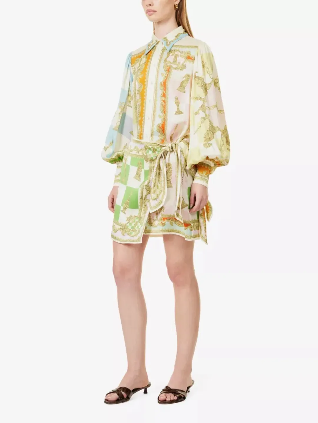 Alemais Checkmate Silk Mini Dress Multi Size AU 10 for rent on The Volte - main image