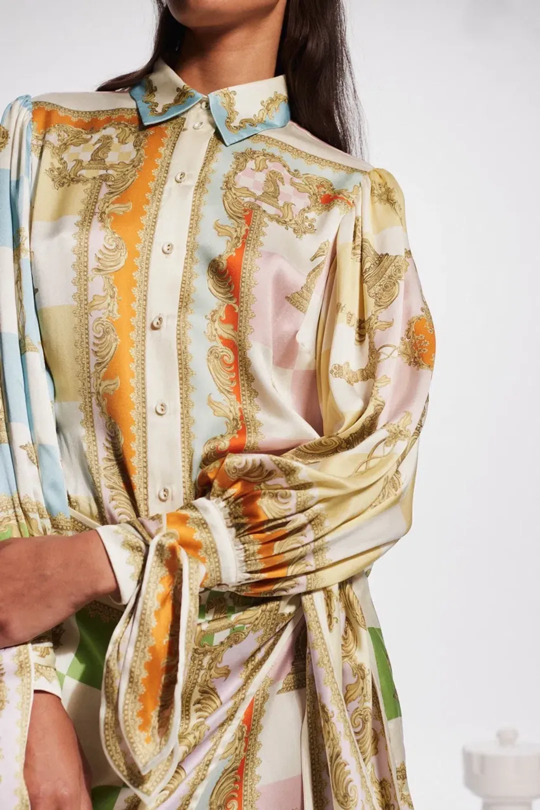 Alemais Checkmate Silk Mini Dress Multi Size AU 10 for rent on The Volte - main image