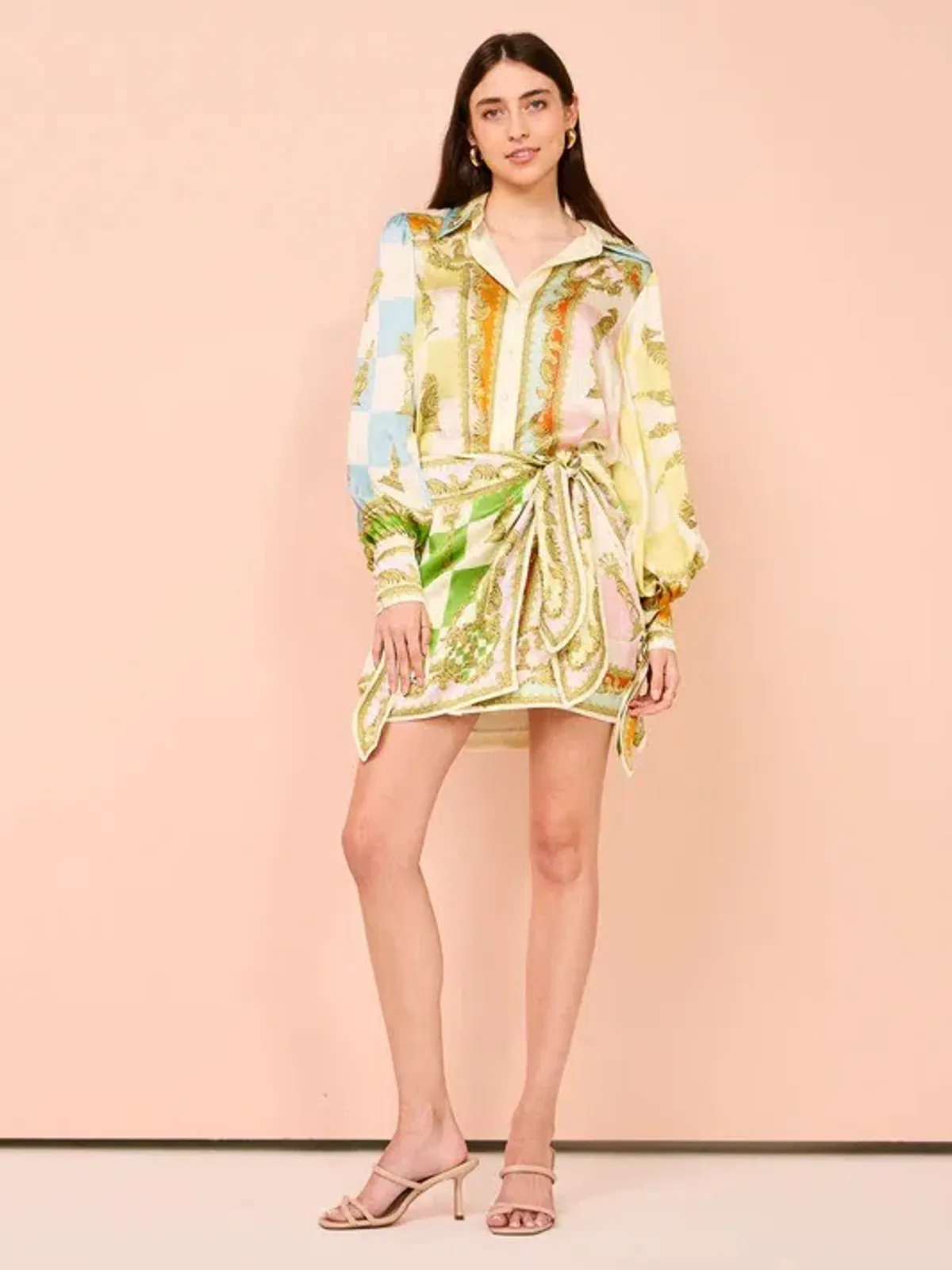 Alemais Checkmate Silk Mini Dress Multi Size AU 10 - Image 1