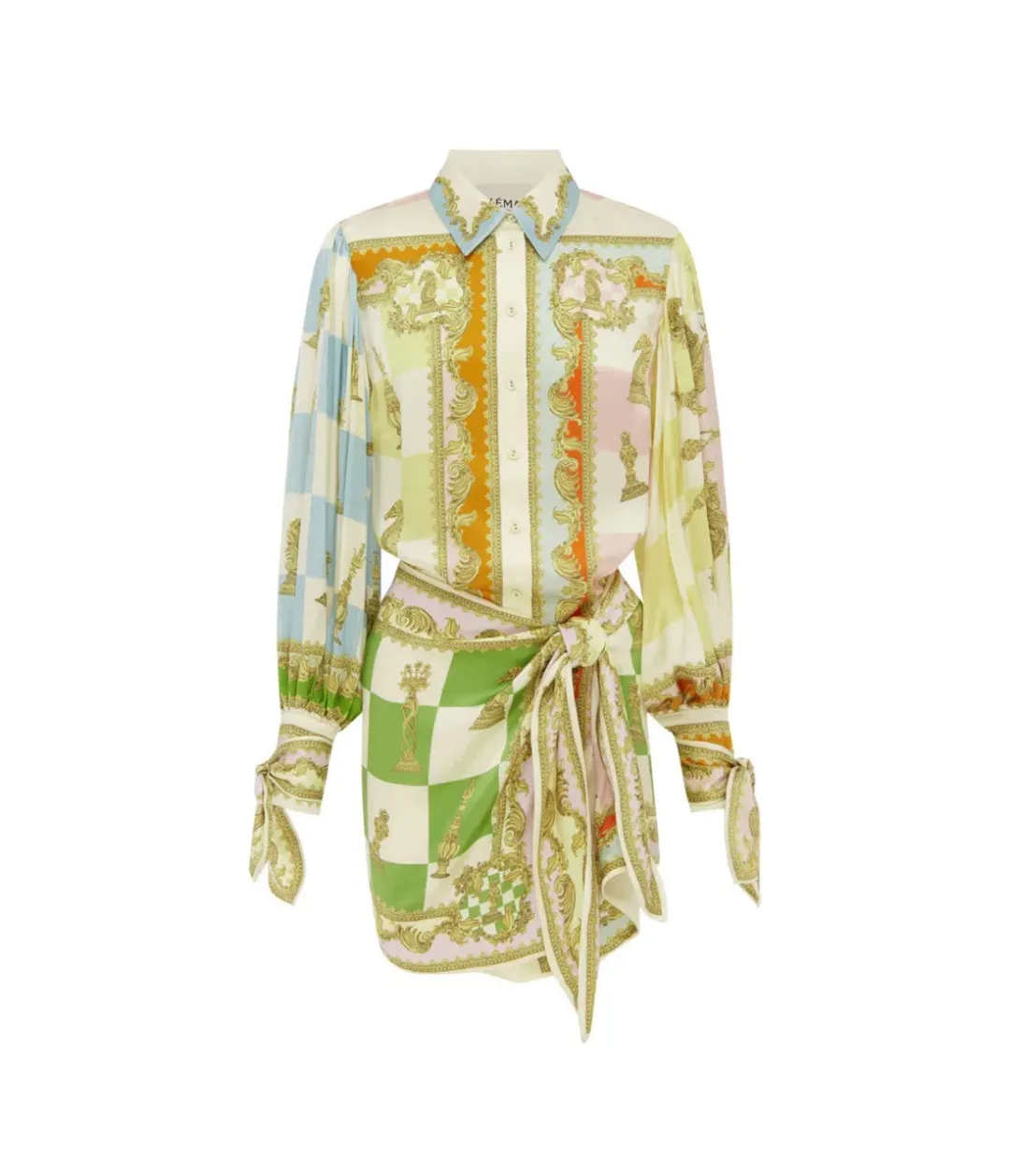 Alemais Checkmate Silk Mini Dress Multi Size AU 10 for rent on The Volte - main image