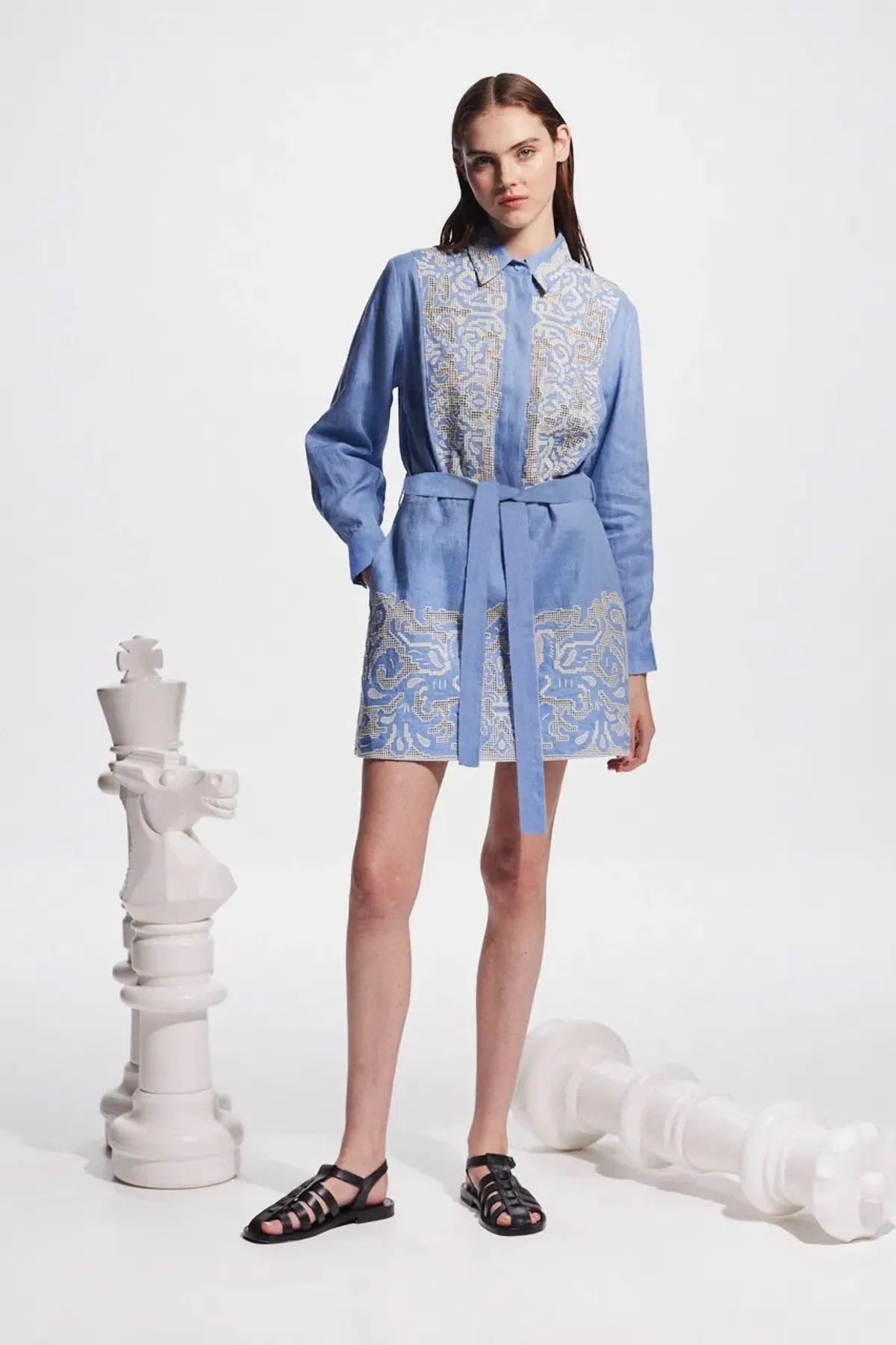 Alemais Arion Mini Dress Cornflower Blue Size AU 10  - Image 10