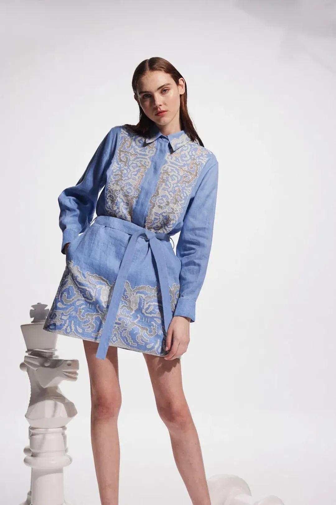 Alemais Arion Mini Dress Cornflower Blue Size AU 10  for rent on The Volte - main image