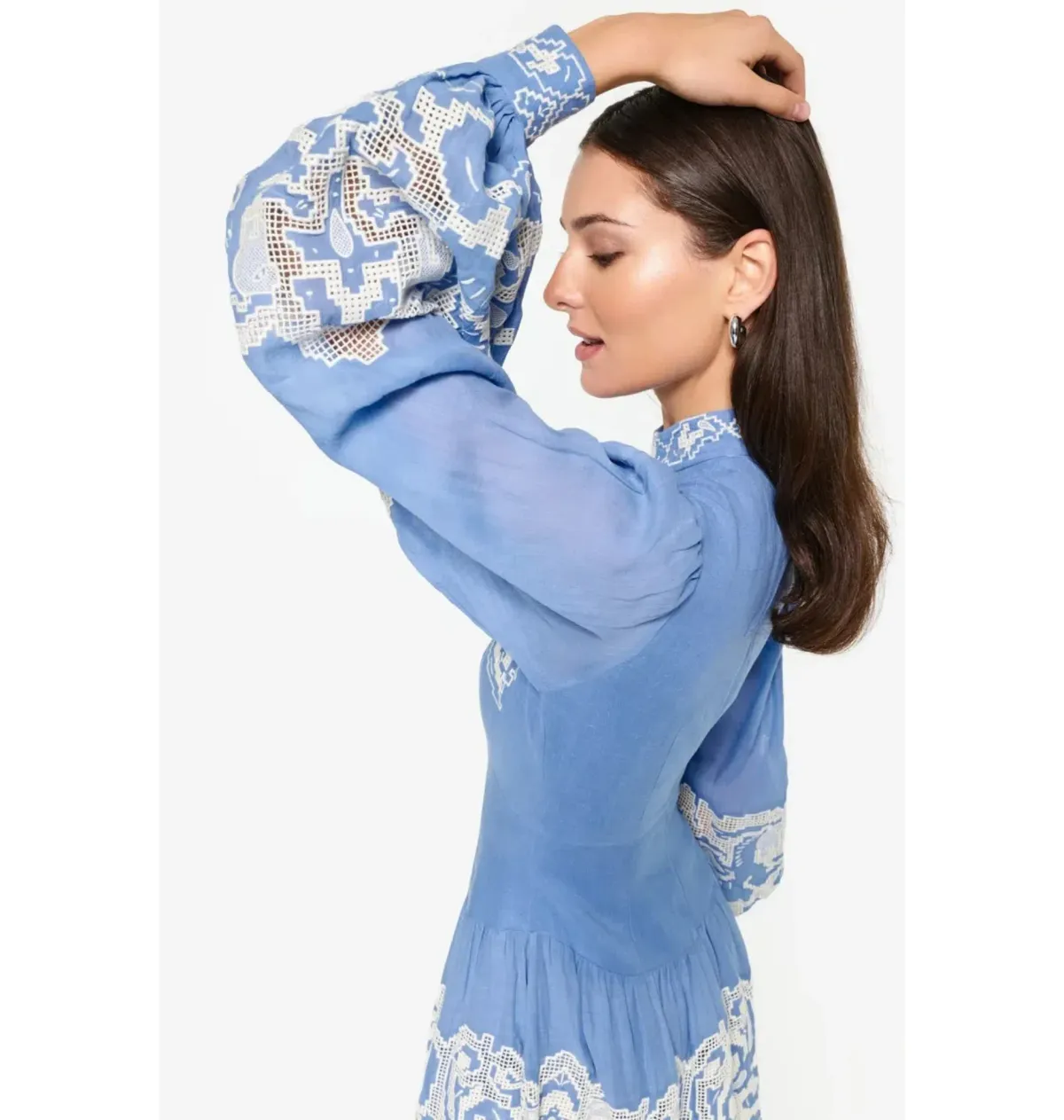 Alemais Arion Midi Dress Cornflower Blue Size AU 8 - Image 6