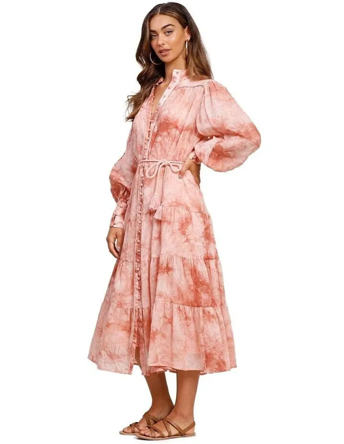 Ministry of Style High Tide Tie Dye Midi Dress Print Size AU 8 - Image 2