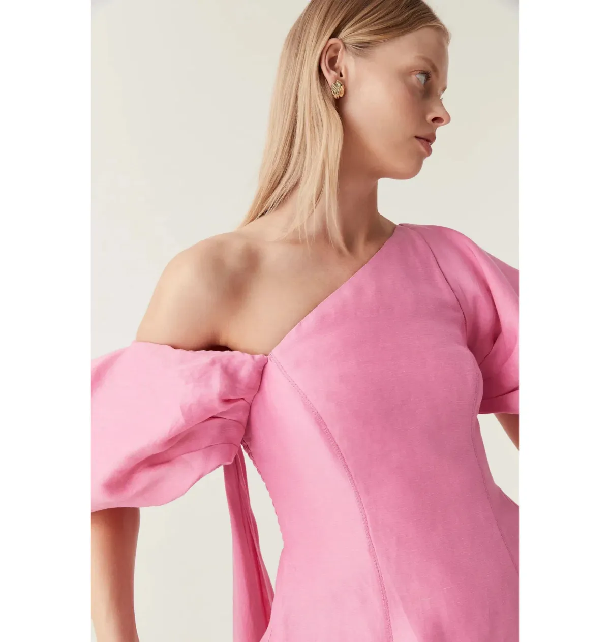 Aje Arista Tulip Sleeve Midi Dress Cerise Pink Size AU 14 - Image 2