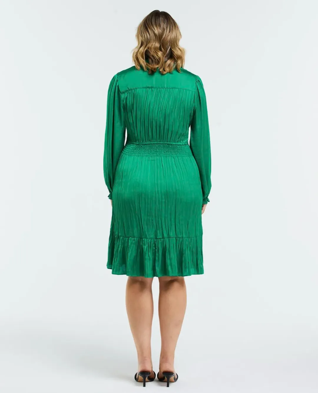 Estelle Clothing Nina Shirred Dress Green Size AU 20 for rent on The Volte - main image