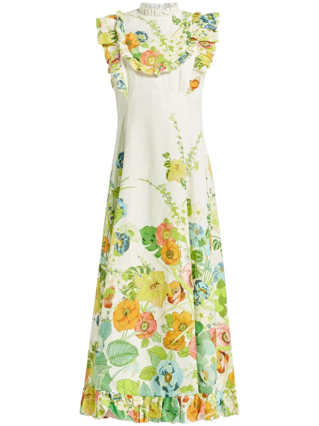 Alemais Constance Midi Ruffle Dress Floral Size 8 AU  for rent on The Volte - main image