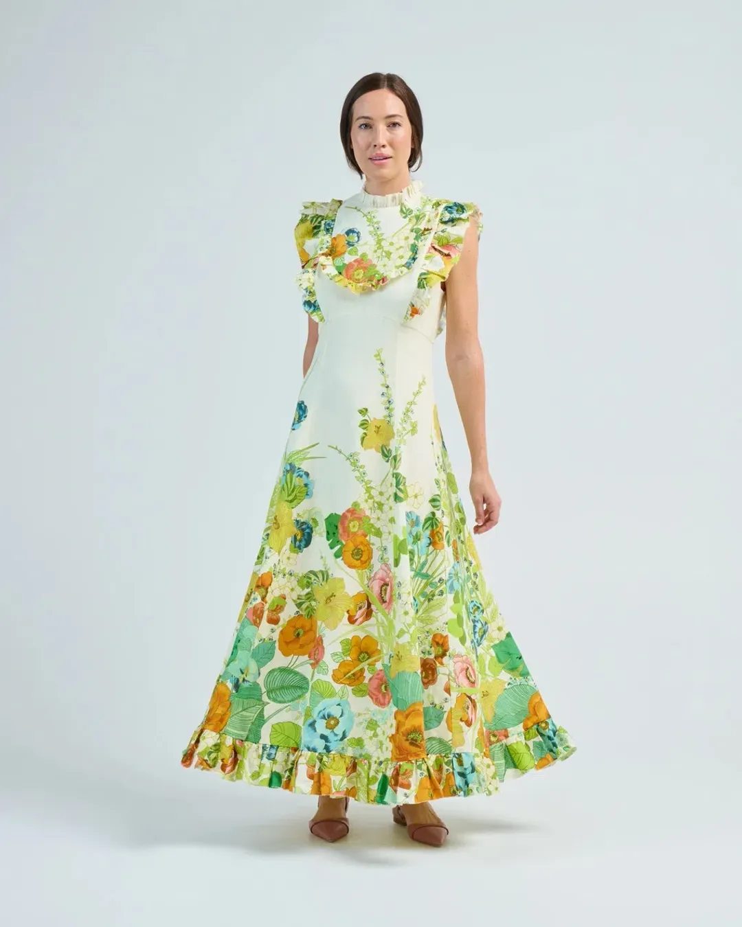 Alemais Constance Midi Ruffle Dress Floral Size 8 AU  for rent on The Volte - main image