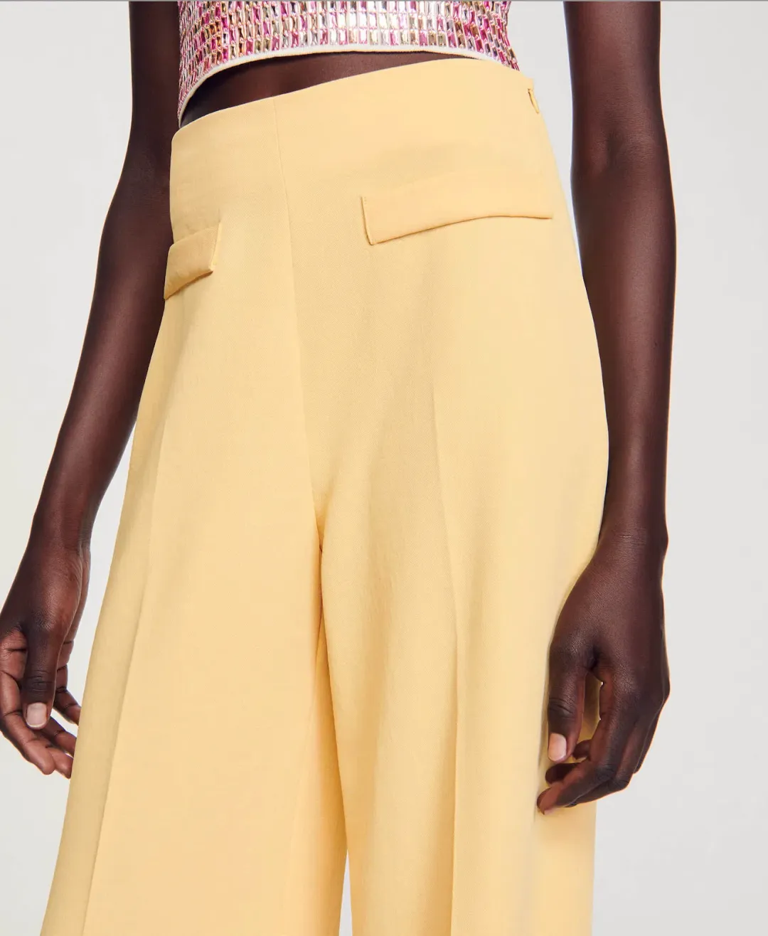 Sandro Pleated Pants Yellow Size 36 / AU 8 for rent on The Volte - main image