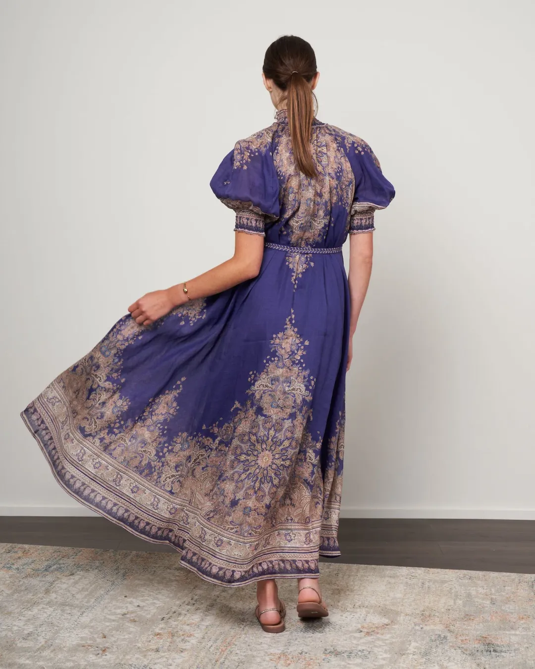 Zimmermann Anneke Swing Maxi Dress Indigo Paisley Size 2 / AU 12 for rent on The Volte - main image