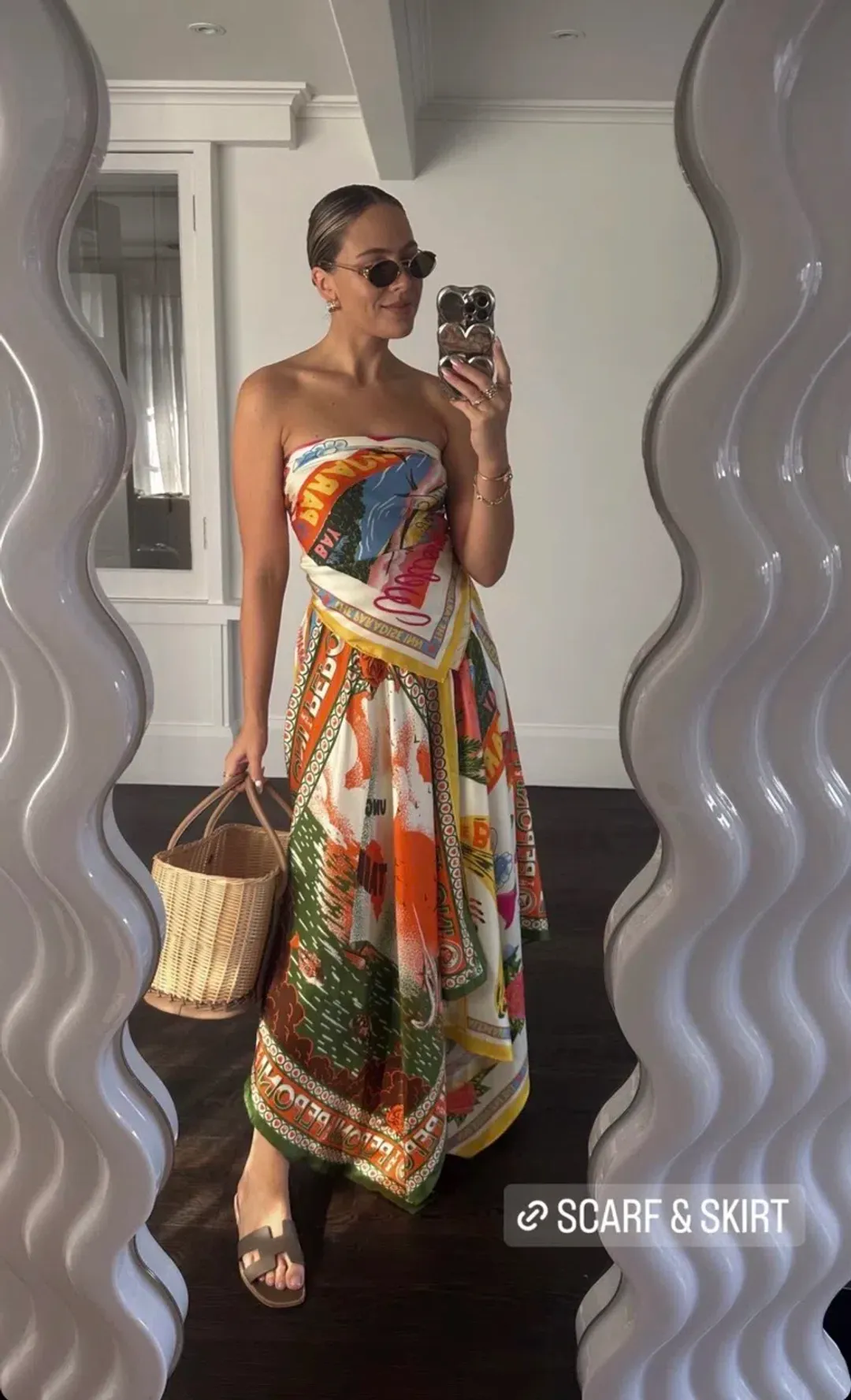 Alemais Samaki Scarf Top & Paradiso Silk Scarf Skirt Set Multi Size 10 AU for rent on The Volte - main image