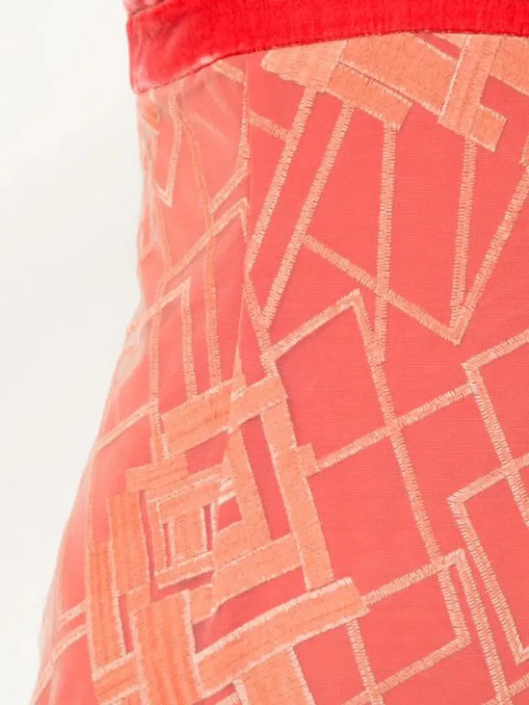 Manning Cartell Floral Fusion Velvet Slip Mini Dress Flamingo Red Size 10 for rent on The Volte - main image