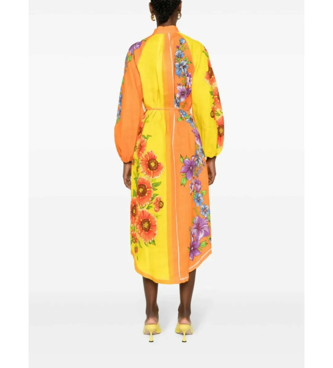 Alemais Jude Linen Midi Shirtdress Multi/Floral Size AU 10 for rent on The Volte - main image