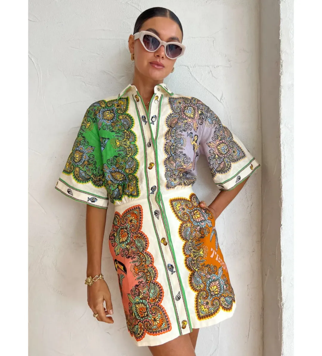 Alemais Trippy Troppo Mini Dress Multi Size AU 14 for rent on The Volte - main image