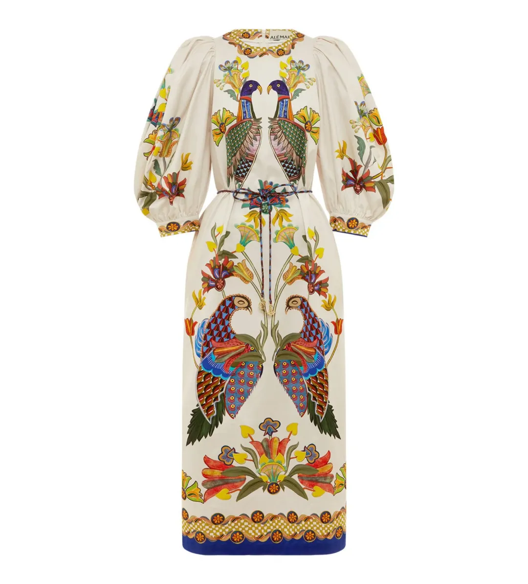 Alemais Effie Puff Sleeve Midi Dress Multi Size AU 14 for rent on The Volte - main image