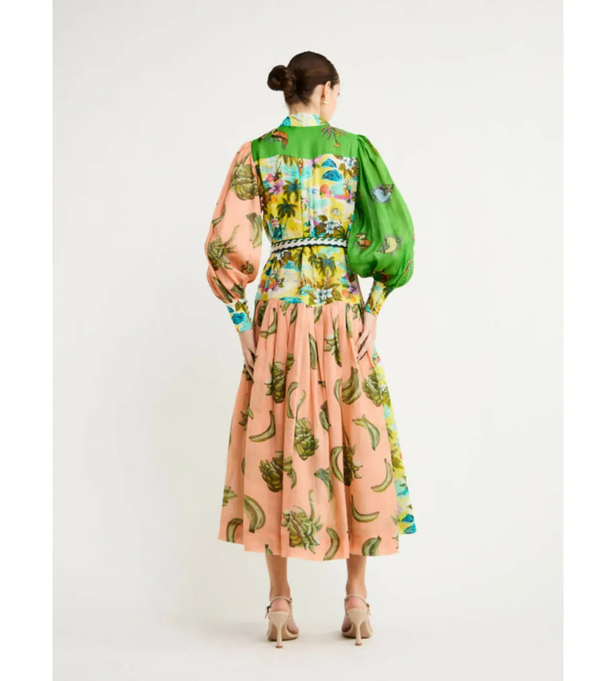 Alemais Holiday Patchwork Shirtdress Multi Size AU 14 - Image 3