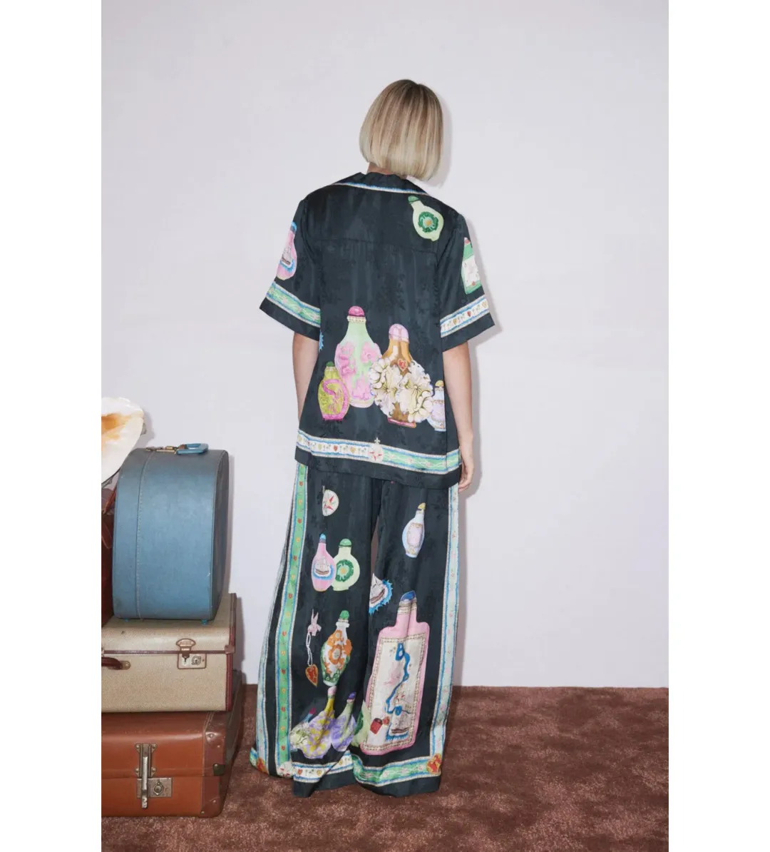 Alemais Royal Shirt and Pant Size 14 Set Print for rent on The Volte - main image