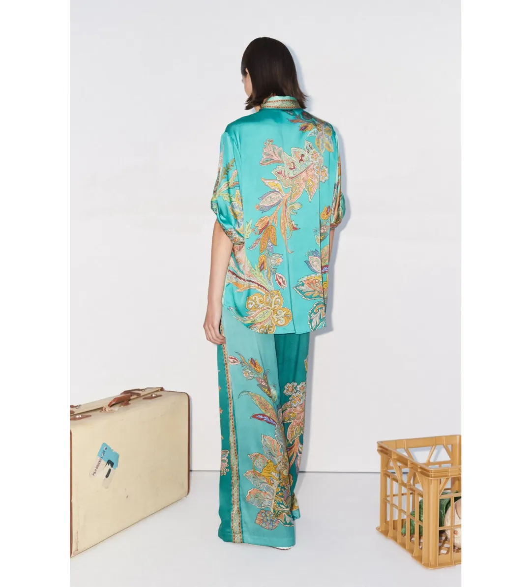 Alemais Franca Silk Shirt and Pant Set Print Size AU 16 for rent on The Volte - main image