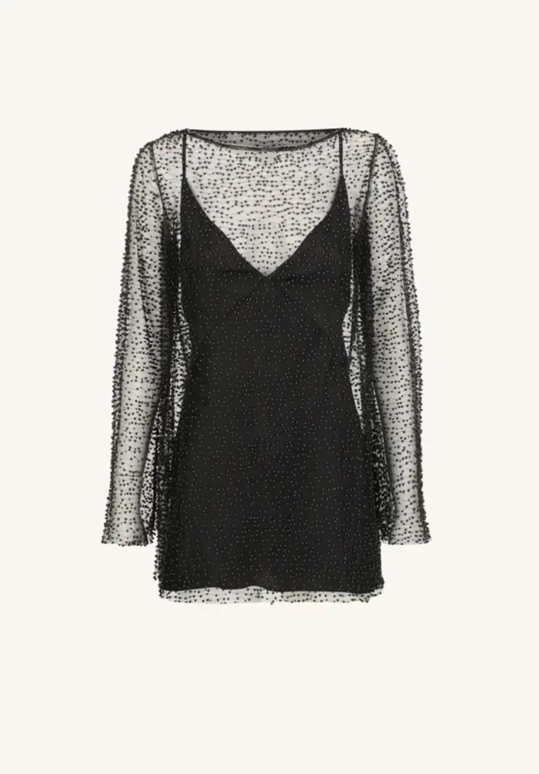 Shona Joy Mona Long Sleeve Mini Dress Black Size 12 for rent on The Volte - main image