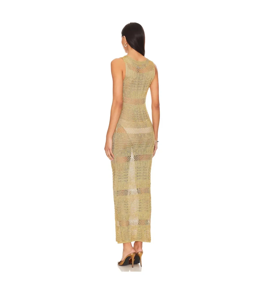 More To Come Sevyn Midi Dress Gold Size 8 for rent on The Volte - main image