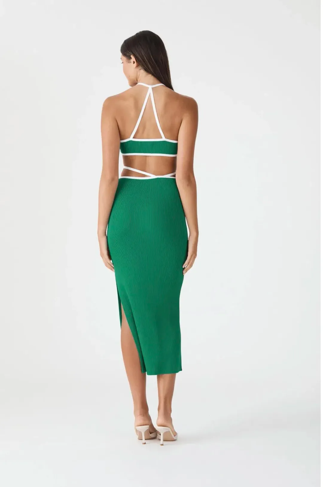 San Sloane Gabby Midi Dress Green Size 8 for rent on The Volte - main image