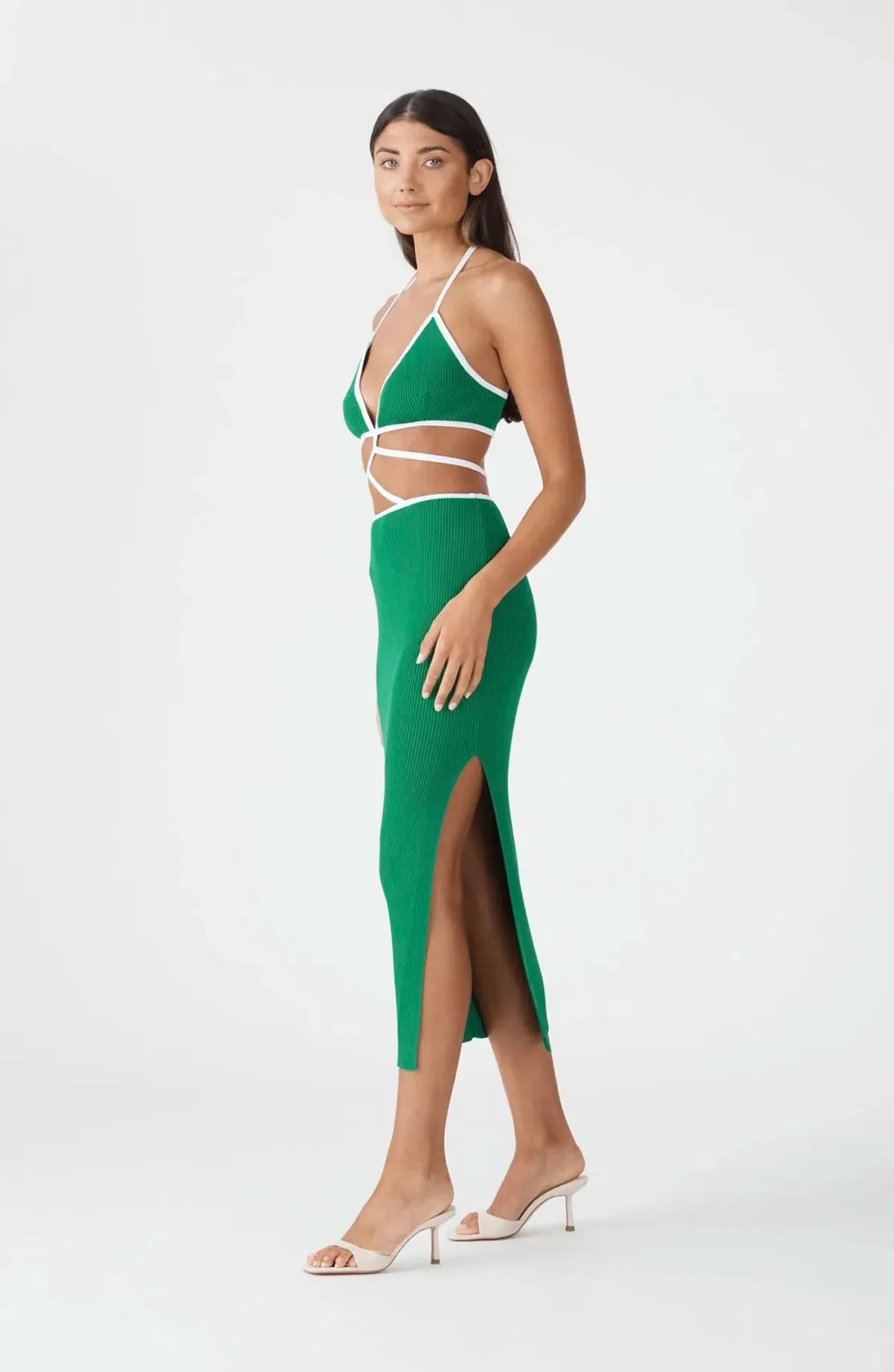 San Sloane Gabby Midi Dress Green Size 8 - Image 2