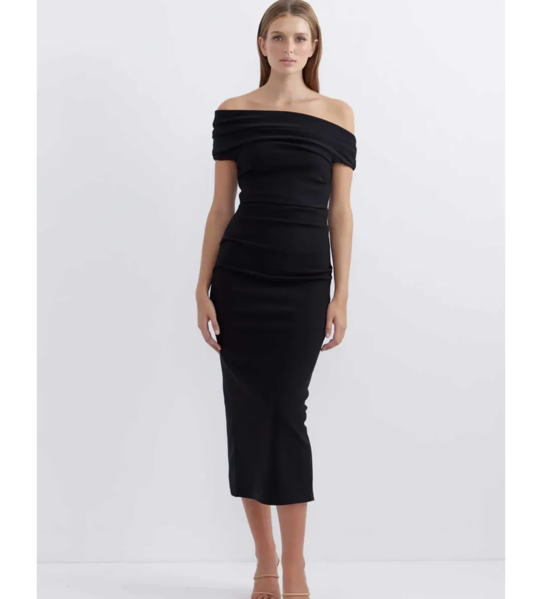 Pasduchas Evie Shoulder Dress Black Size 14  for rent on The Volte - main image