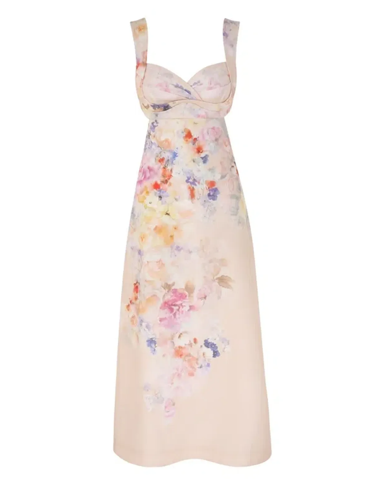 Zimmermann The Crush Midi Dress in Multi Floral Size 1/Au 10  - Image 1