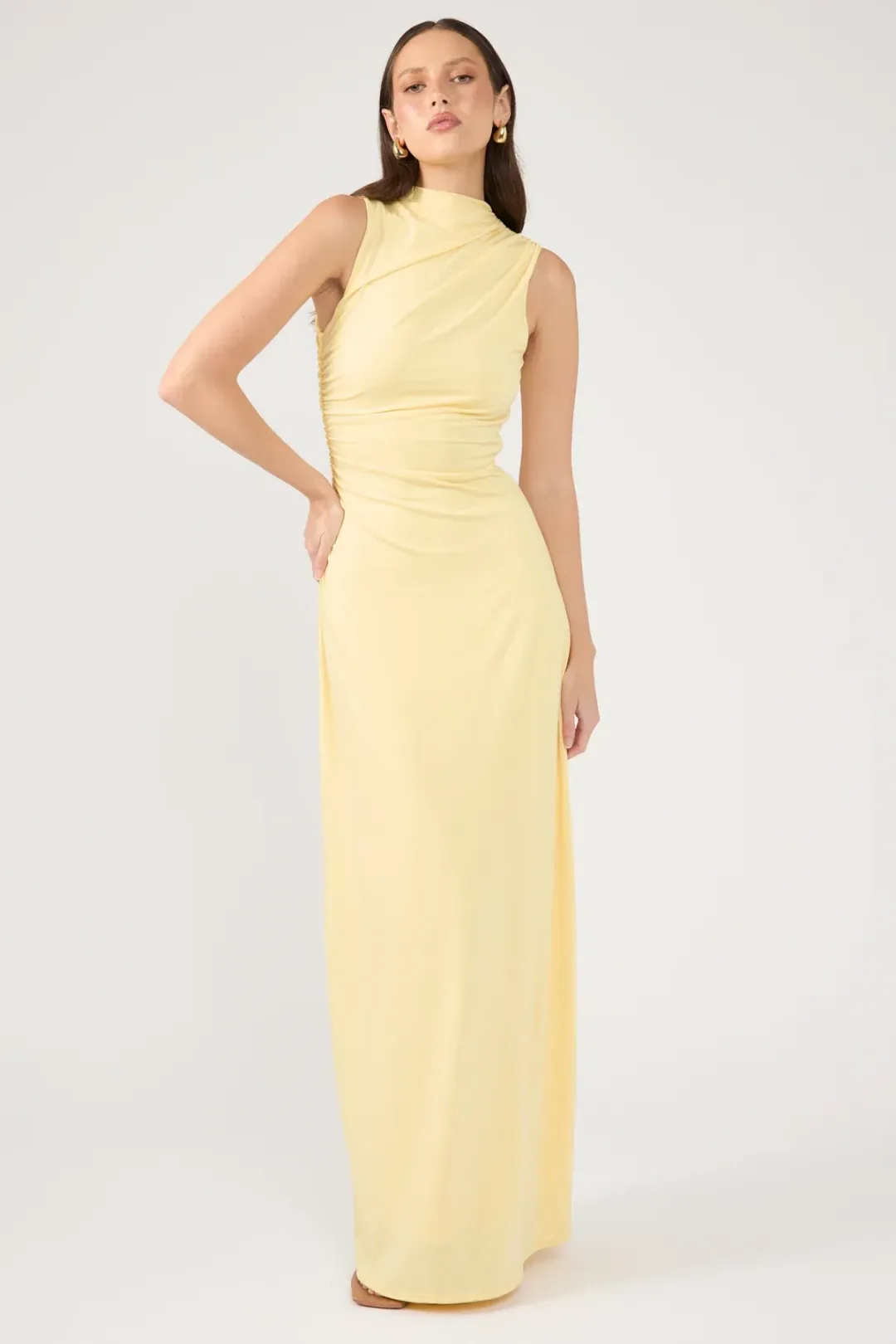 Perfect Stranger Rosewood High Neck Maxi Dress Lemon Size XL / AU 14 for rent on The Volte - main image