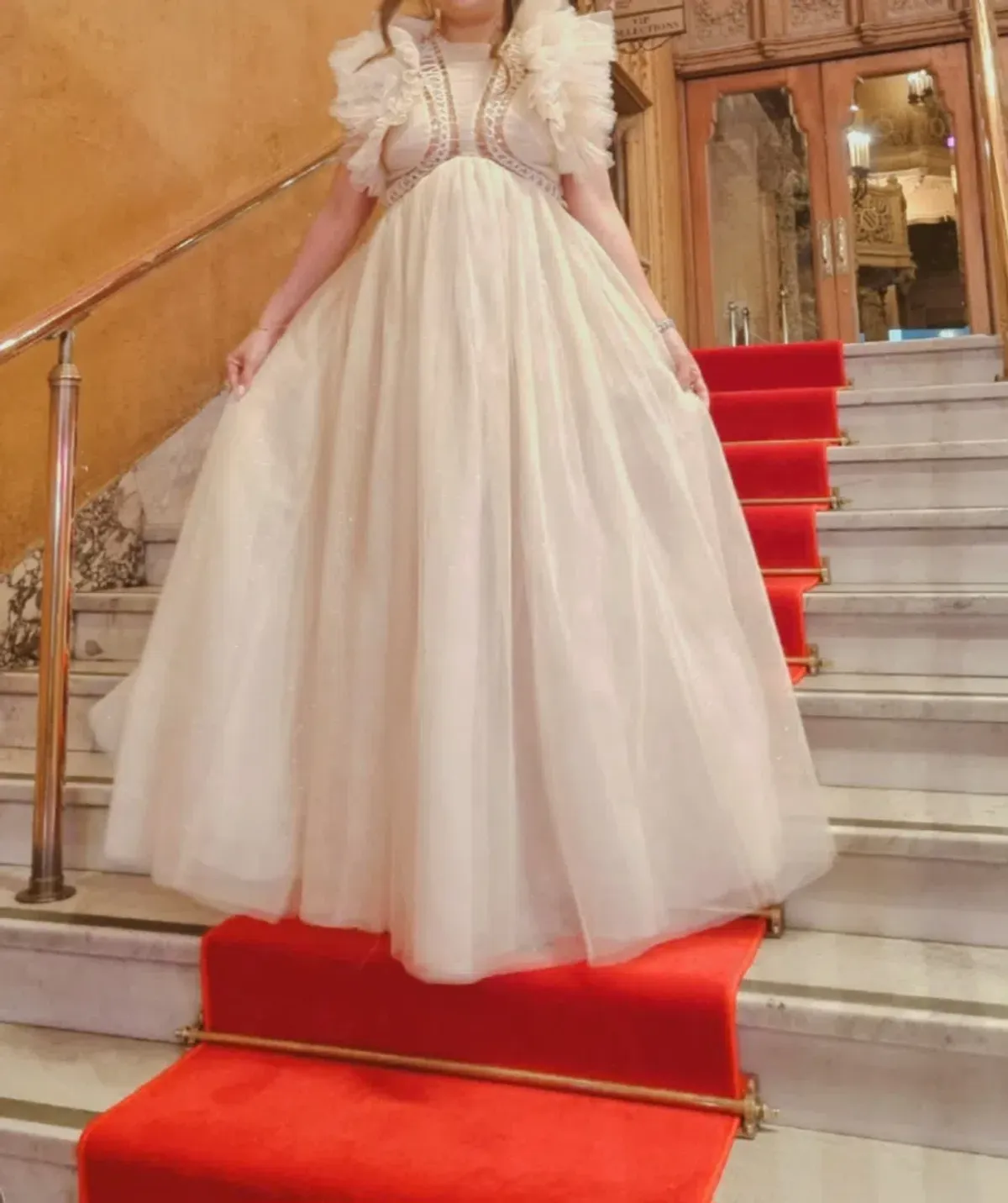 Zimmermann Dancer Glitter Tulle Dress Cream Size 0 (AU 8) - Image 5