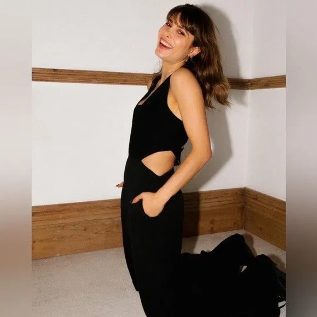 Sass & Bide Heat Wave Cut Out Wide Leg Jumpsuit Black Size 8 for rent on The Volte - main image