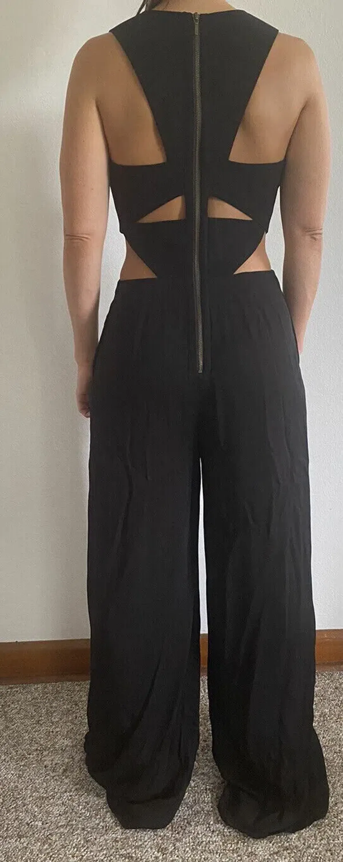 Sass & Bide Heat Wave Cut Out Wide Leg Jumpsuit Black Size 8 - Image 6