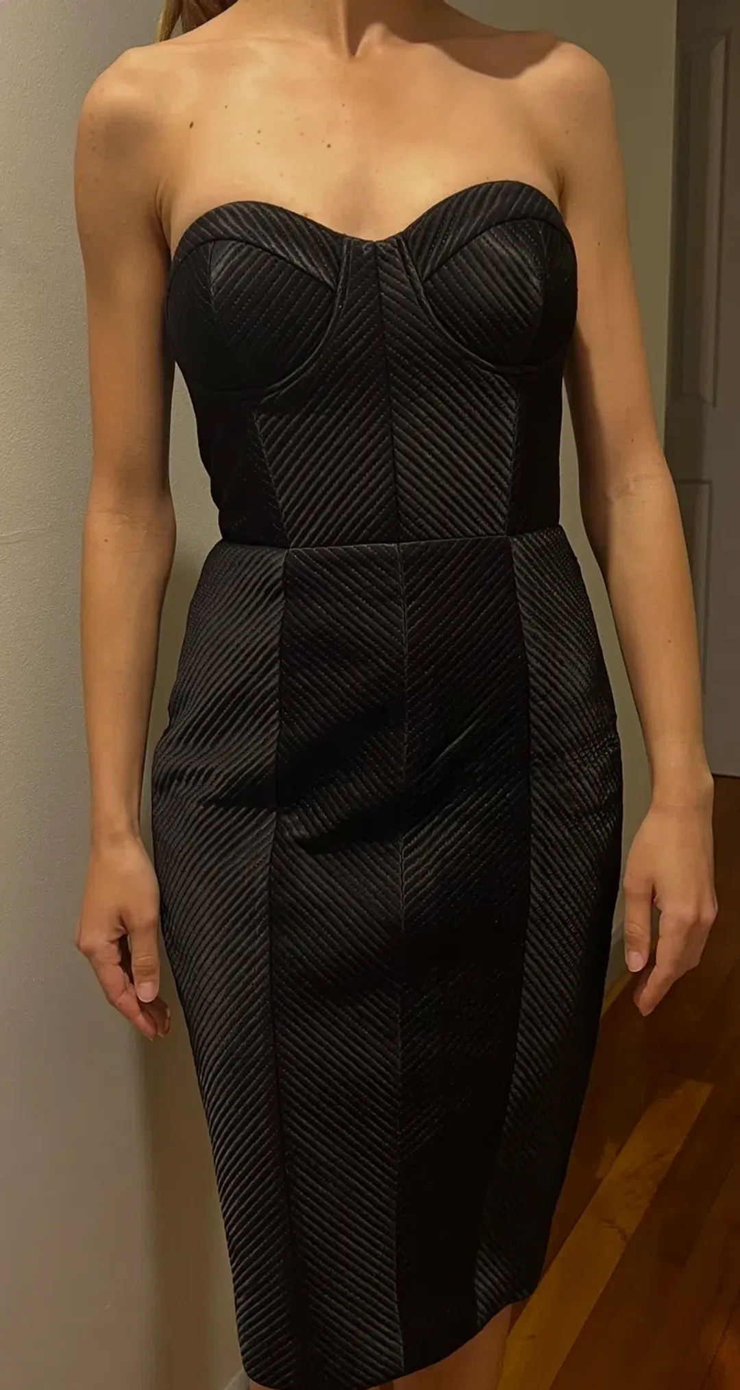 Misha Byanca Corset Midi Dress Black Size 6/XS for rent on The Volte - main image