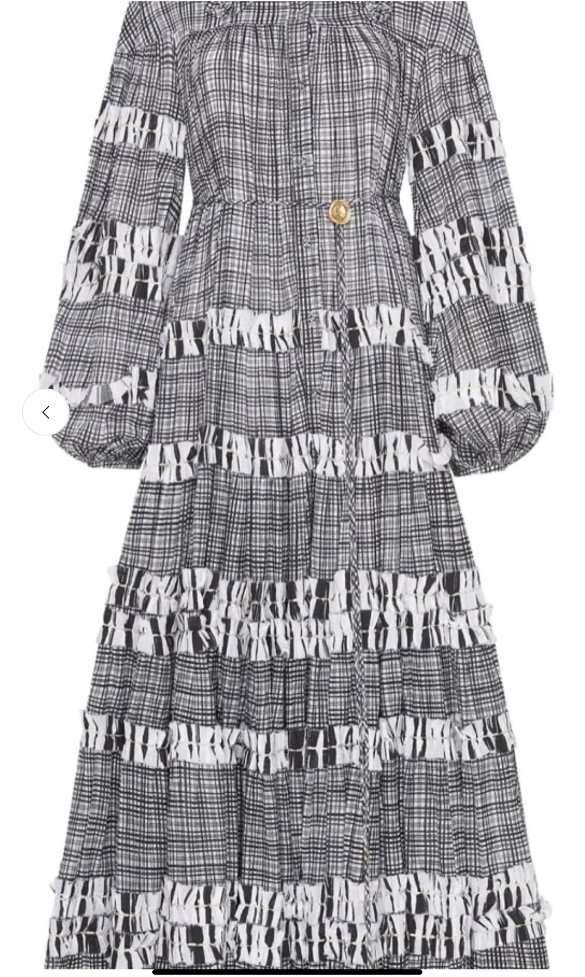 Aje Memento Tiered Midi Dress black & white Check Size AU 10 fit 14 - Image 2