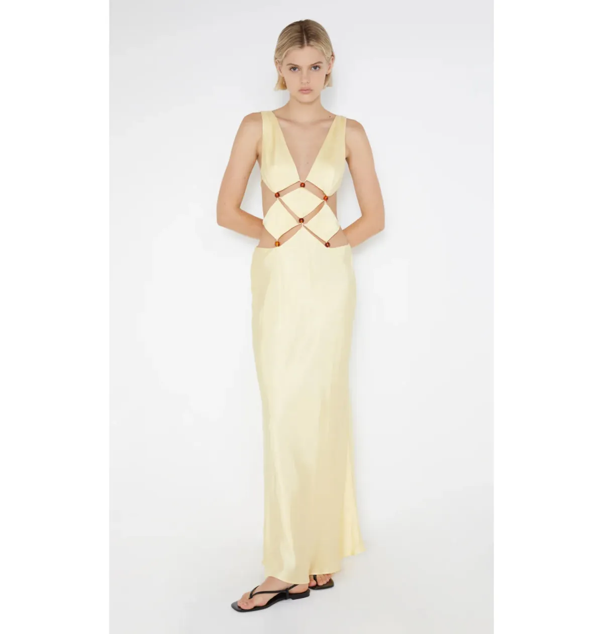 Bec & Bridge Agathe Diamond Dress Butter Yellow Size AU 6  - Image 1
