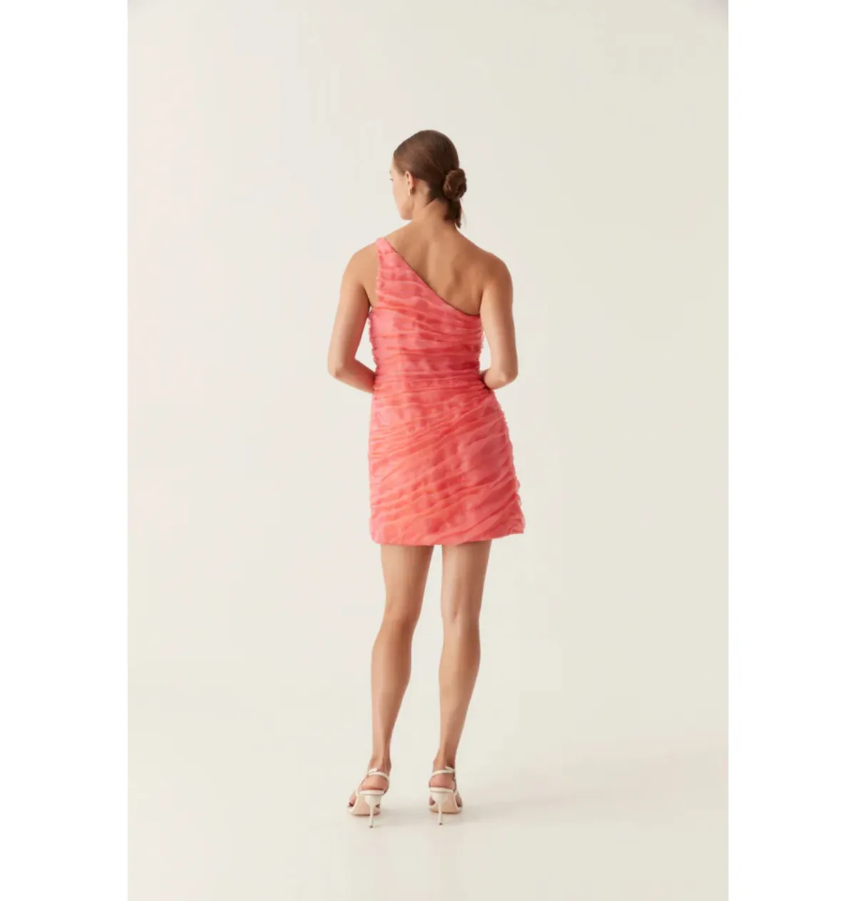 Aje Iridescent Mercury Mini Dress in Coral Size AU 8 - Image 4