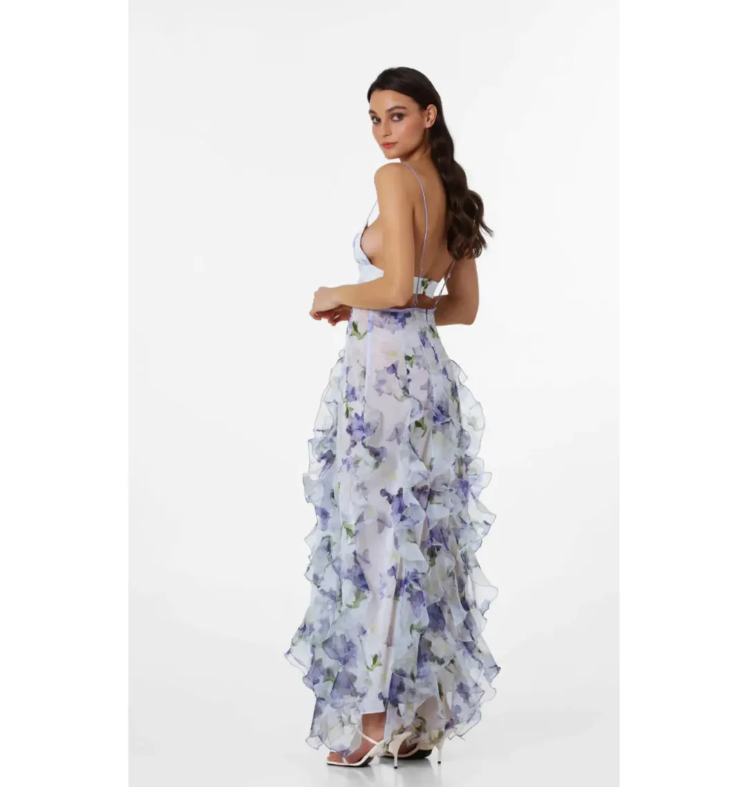 Menti Iris flower Maxi Dress Floral Size AU 10-12 for rent on The Volte - main image