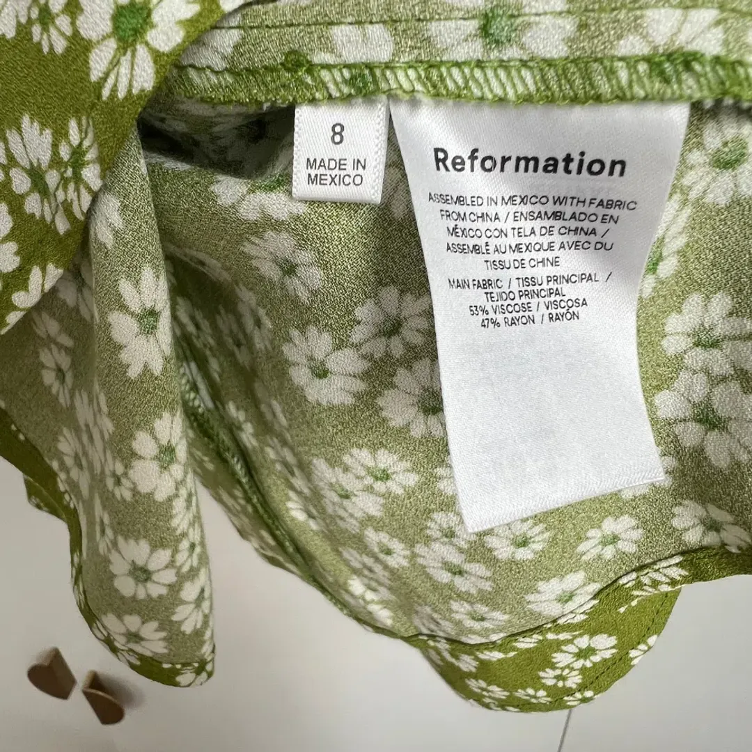 Reformation Pacey Dress Lemon Print Size AU 12 for rent on The Volte - main image