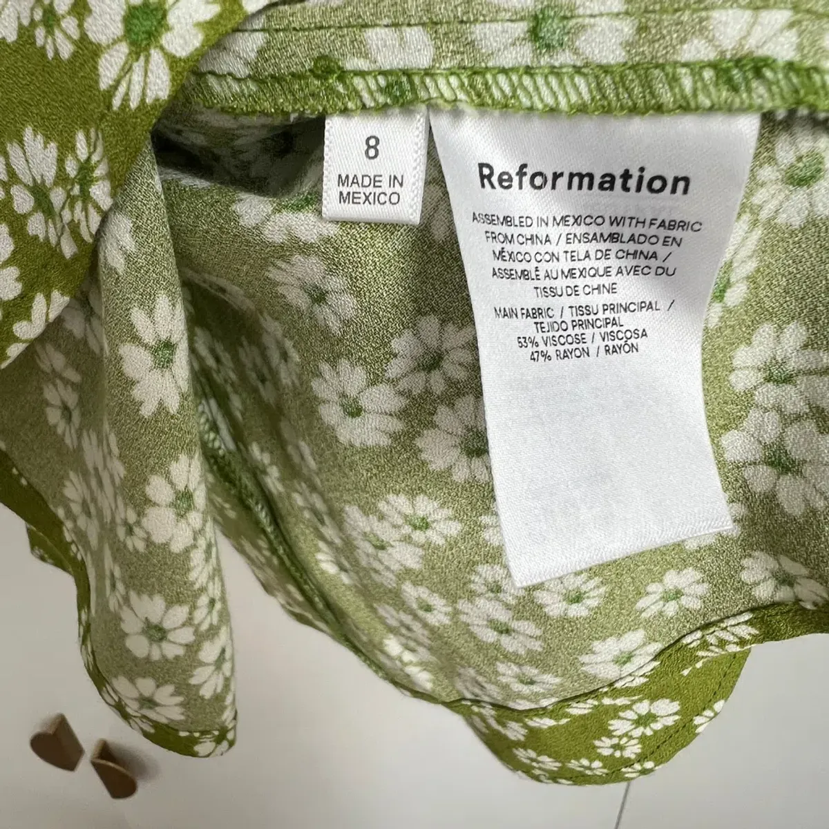 Reformation Pacey Dress Lemon Print Size AU 12 - Image 5