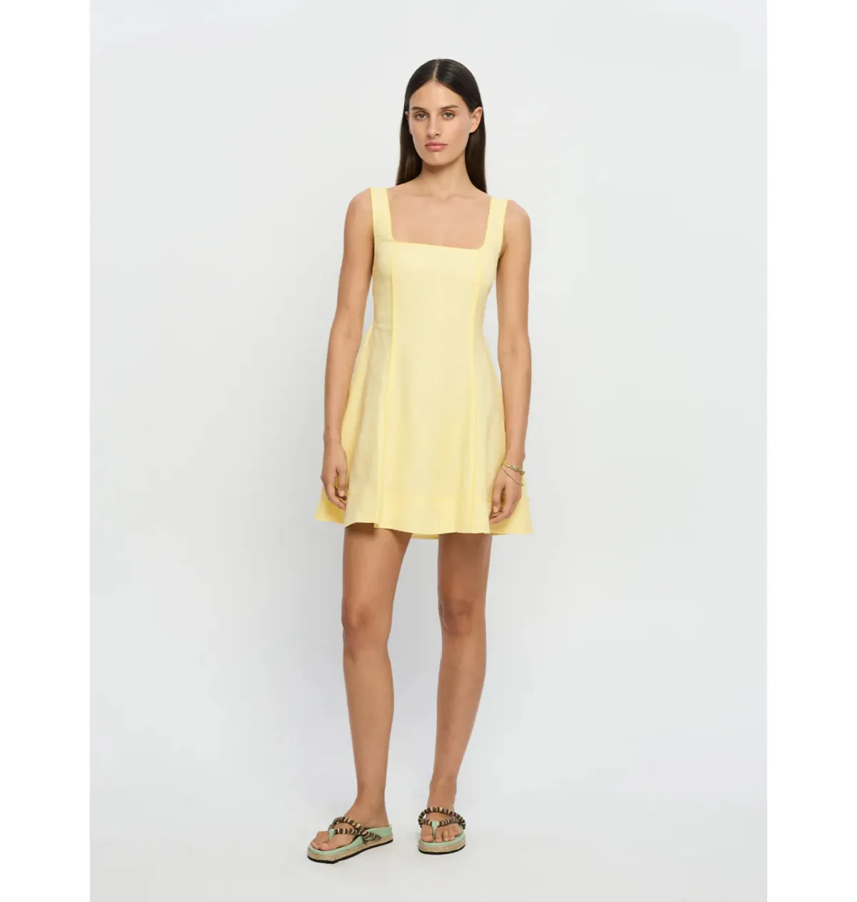 Kivari Jenna Strappy Mini Dress in Butter Yellow Size AU 10 - Image 1