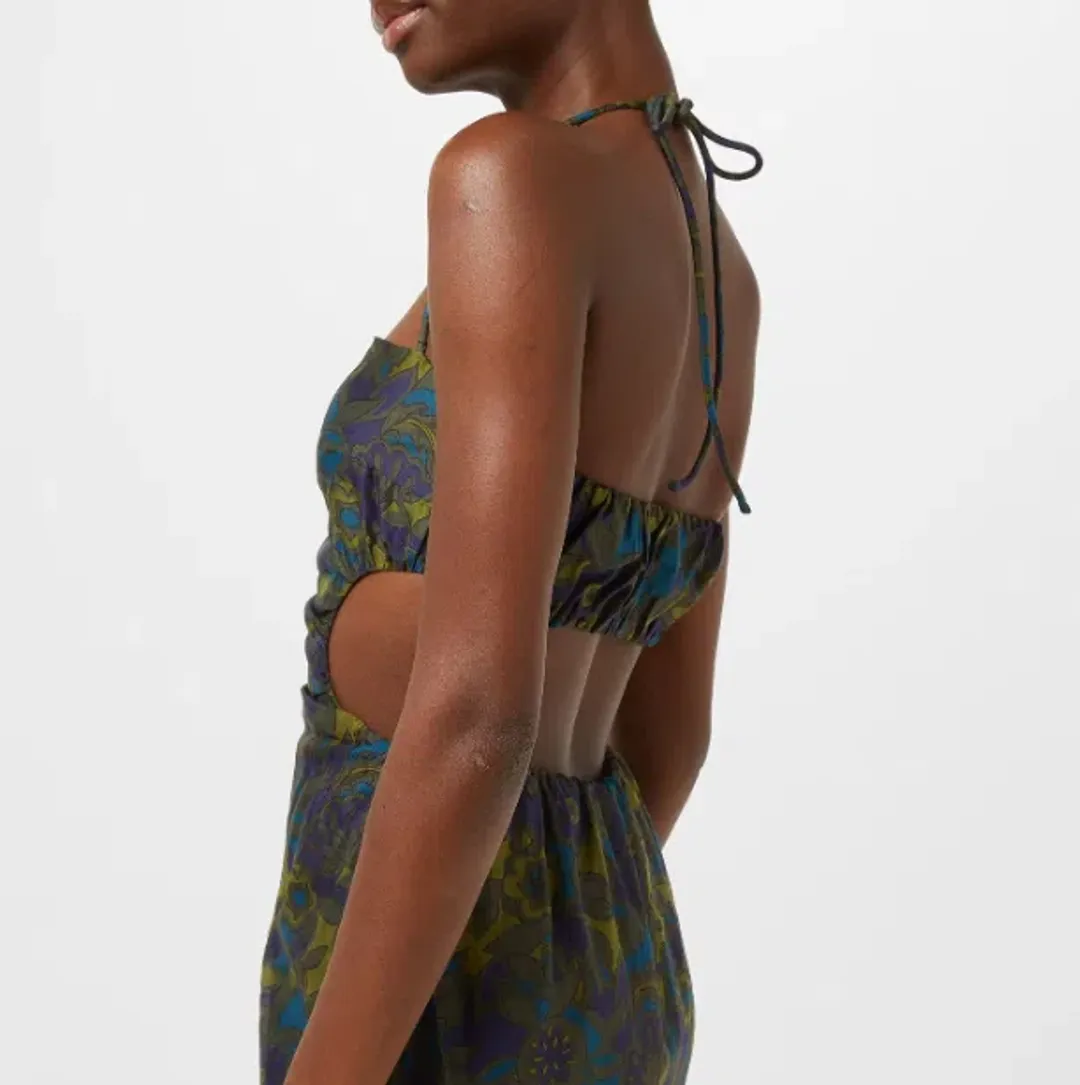 Sir The Label Valerio Tie Halter Midi Dress Print Size 1  / AU 8  for rent on The Volte - main image