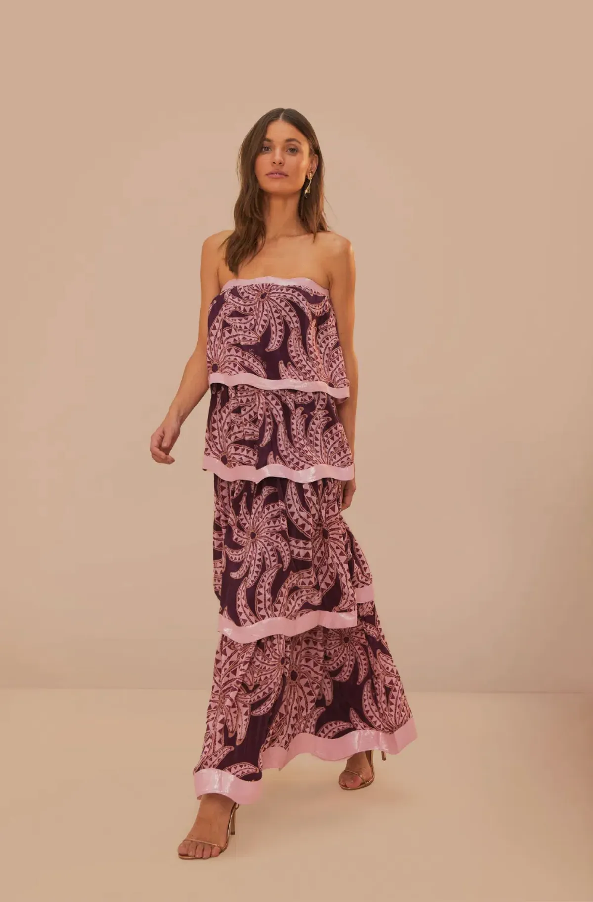 Farm Rio Bananada Midi Dress Burgundy Size XS / AU 8 - Image 4