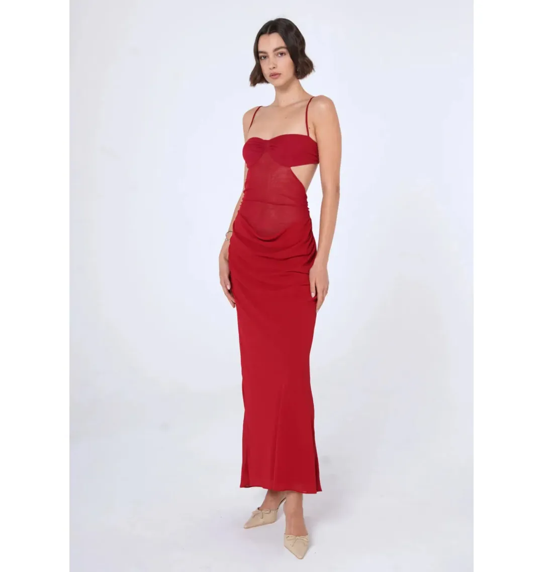 Benni Noah Maxi Dress in Cherry Red Size 6 for rent on The Volte - main image
