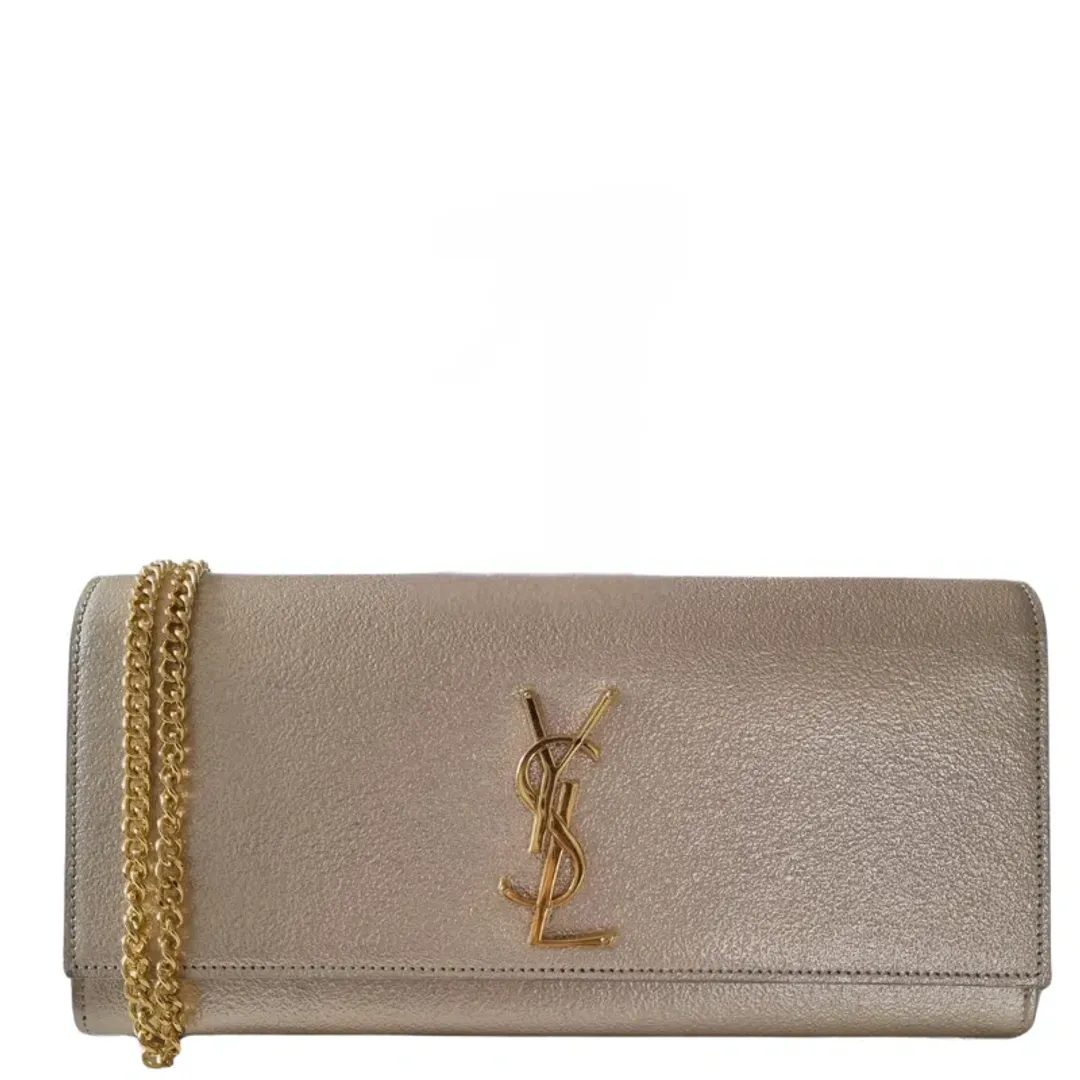 Saint Laurent YSL Kate Silver Clutch for rent on The Volte - main image