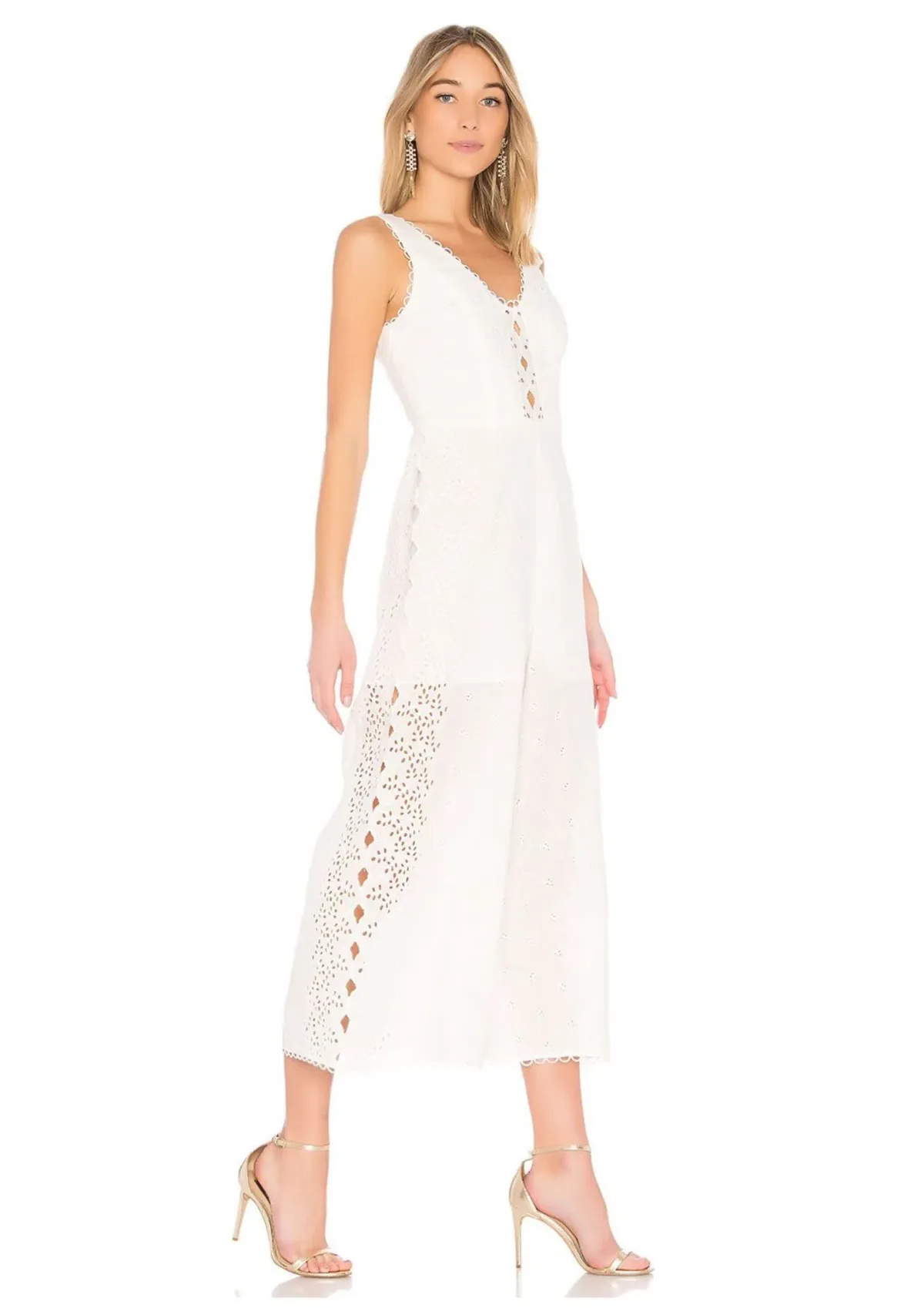 Zimmermann Helm Eyelet Vine Jumpsuit Ivory Size 0 / AU 8 - Image 1