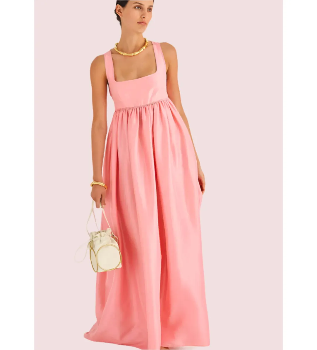 Oroton Strappy Sun Maxi Dress Pink Size AU 10 for rent on The Volte - main image