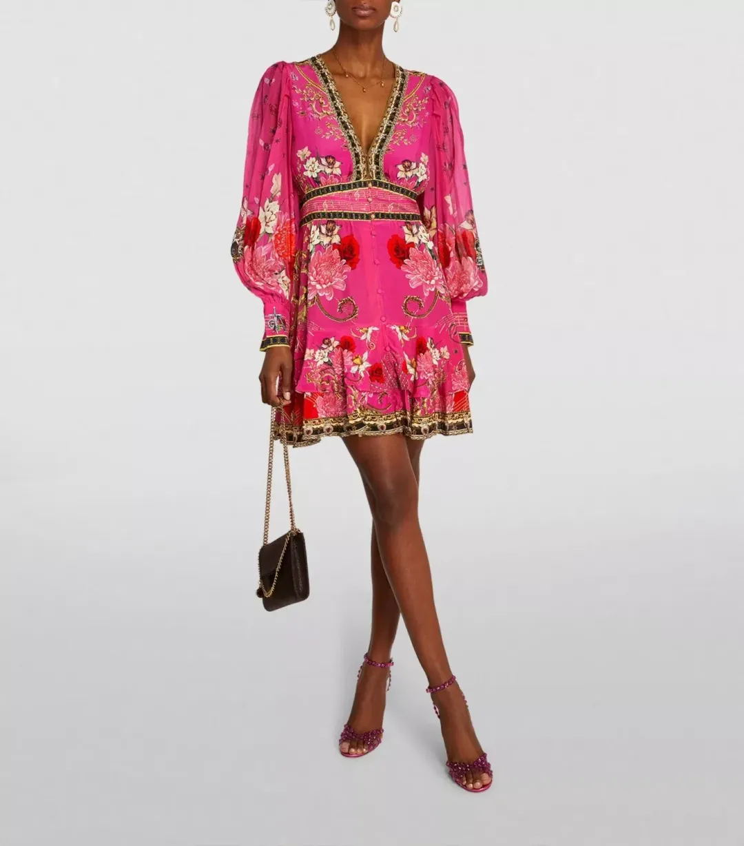 Camilla x Robbie Williams Button Front Frill Dress pink XXS What Happens on TOUR for rent on The Volte - main image