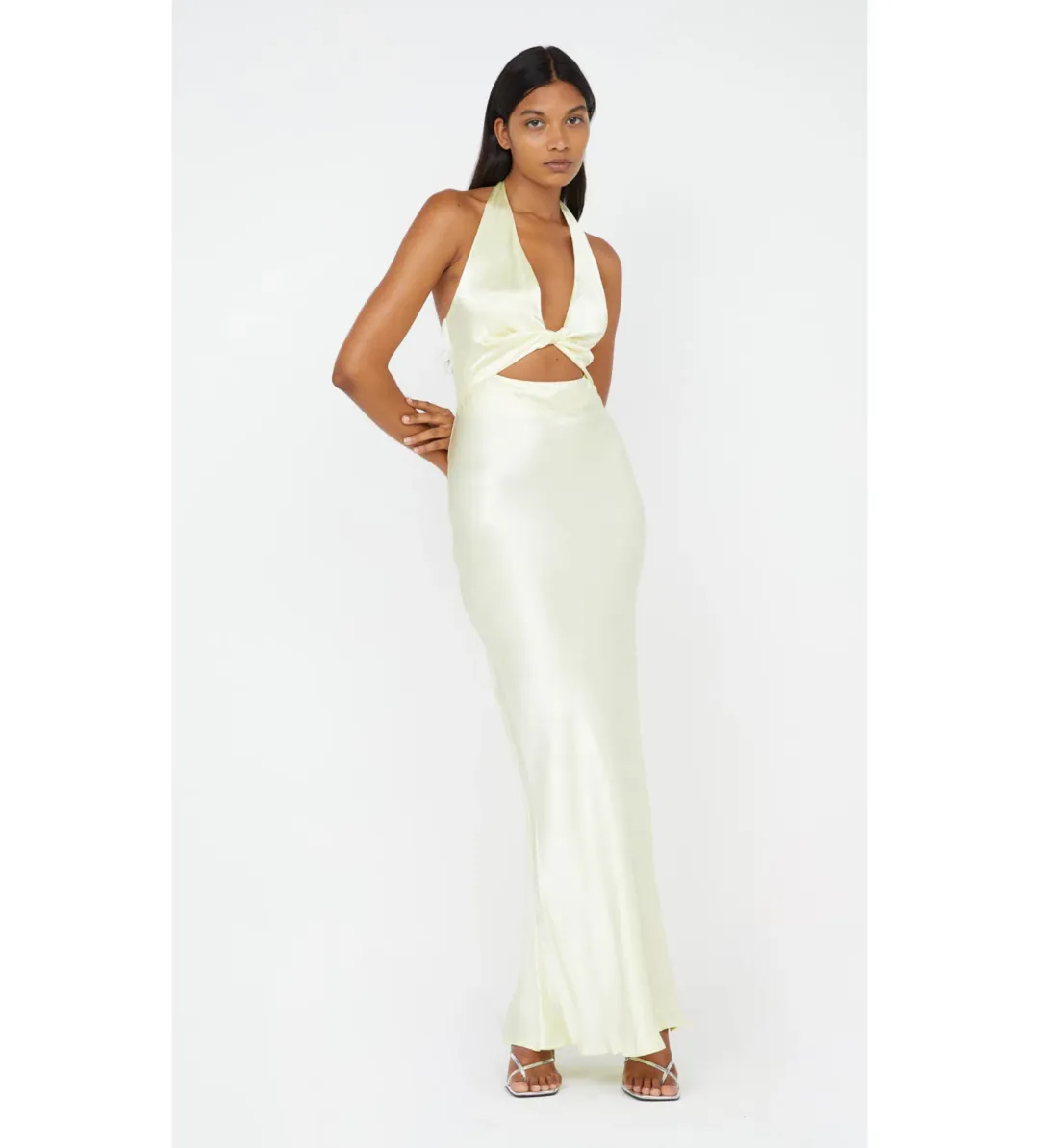 Bec + Bridge Sabia Twist Maxi Dress Ice Yellow Size 14 for rent on The Volte - main image